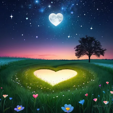 ValentineNatureStyle,flower,outdoors,sky,tree,no humans,night,grass,star (sky),heart shaped stars,heart shaped moon,nature,night sky,scenery,starry sky,field,colorful
,heart shaped flower,valentine, <lora:ValentineNatureStyle:1>, <lora:add_detail:0.8> <lora:more_details:0.8> <lora:colorfix:0.8>
