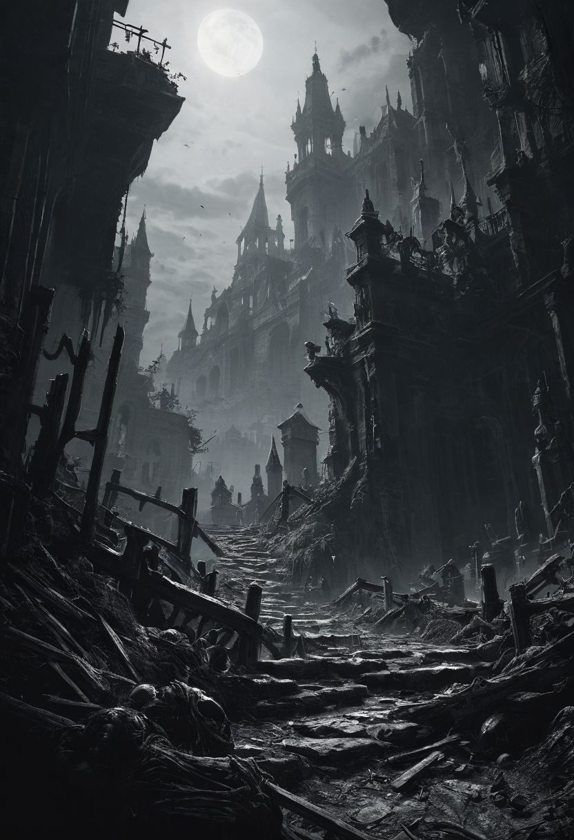 score_9, score_8_up, score_7_up, BREAK
grimdark setting, valley, cliffside, bones, realistic, best quality, horror, ral-chrosc-bw, Bloodborne, Style-Volumetric, CS-RBW