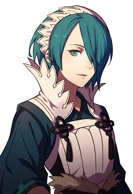 score_9, score_8_up, score_7_up, source_anime, 1girl, solo, <lora:zs_FE3HPortraitsXL:1> fe3hportraits, upper body, white background, looking at viewer,
BREAK parted lips, light smile, <lora:SetsunaFE-pdxl:1> defSet, short hair, white hairband, hair over one eye, japanese clothes, high collar, long sleeves, fur-trimmed sash