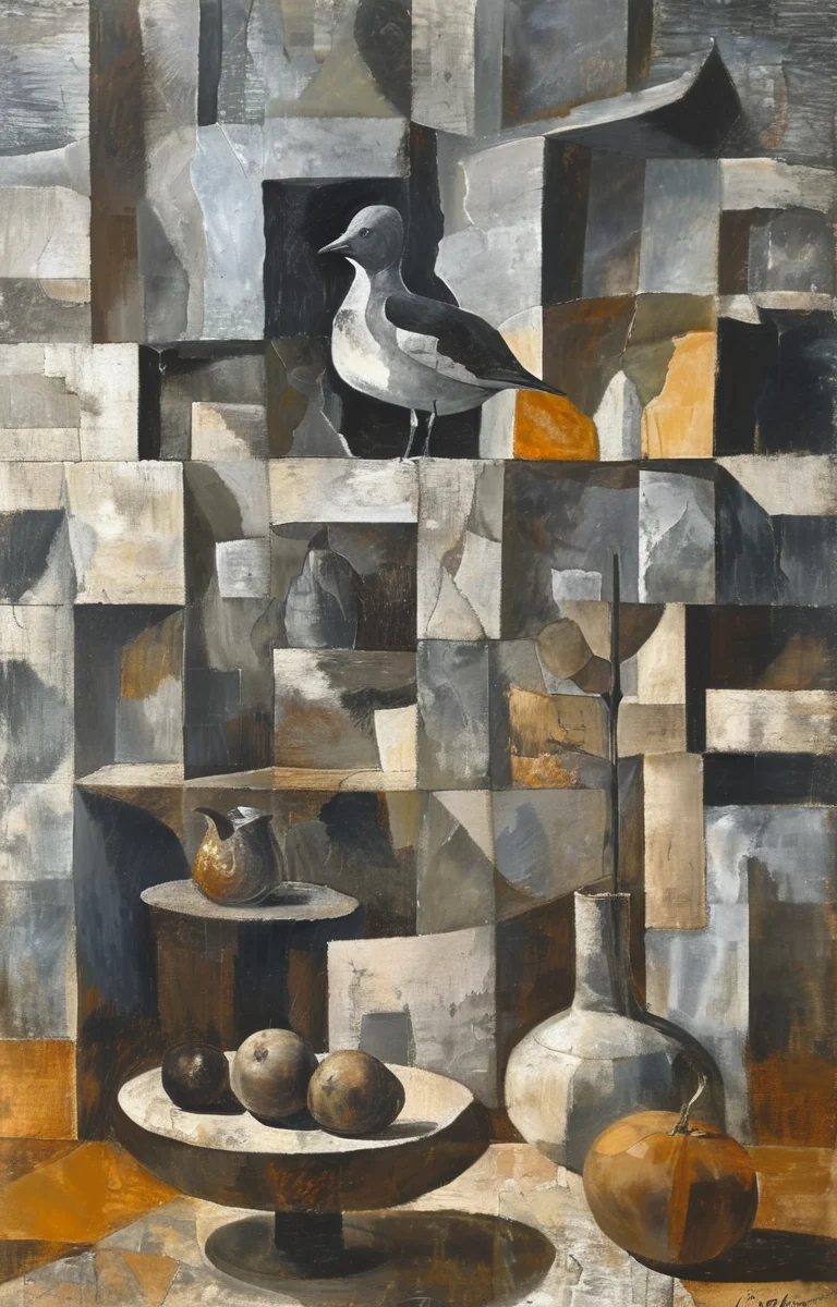 masterpiece,best quality,<lora:tbh215-sdxl:0.9>,illustration,style of Georges Braque portrait of family