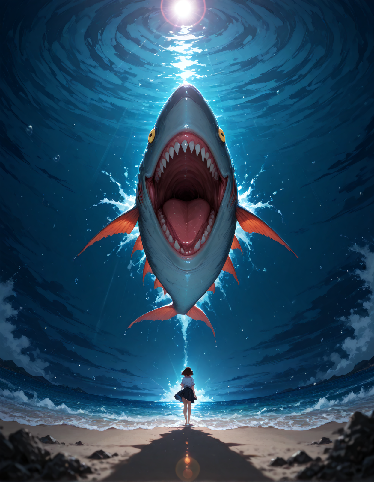 fish, sharp teeth, sea, depth of field, lens flare, distortion, masterpiece, best quality, amazing quality <lora:Lora\SDXL\sdxl_offset_example_v10:0.4>