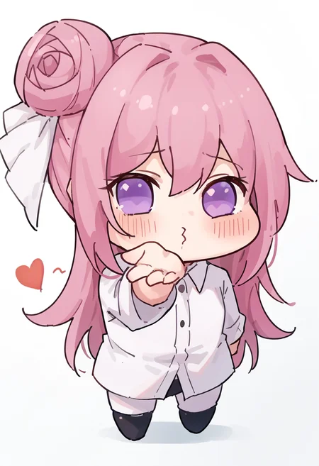 score_9, score_8_up, score_7_up, source_explicit, source_anime,
BREAK
<lora:Doro_X_PDXL_V1:0.6>, doro, creature, :3, chibi, pink hair, purple eyes, hair bun, hair bow, no humans, white skin, four legs, solid circle eyes, no pupils,
<lora:FrierenBlowingKissMeme_XLPD:1.0>, IncrsBlowingKiss, heart, blowing kiss,
white background, 
BREAK
depth of field, lights, illumination,
<lora:GoddessofNikkie_PonyXL:0.6>, Nikkedusk_Style,