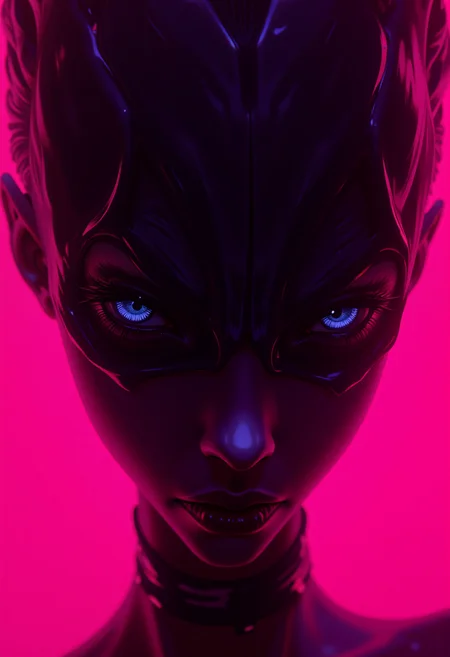 An extreme close-up of a strikingly detailed photorealistic character's face, bathed in dramatic backlighting that casts an eerie, atmospheric glow, set against a solid, vibrant deep pink background. The bold, contrasting tones create a stark visual tension, with intricate details in the facial features, sharp focus, and subtle shadows that add depth and dimension. The scene is highly stylized, blending elements of dark gothic fantasy and manga art, with the character appearing impossibly tall and thin, exuding an aura of mystery and menace. The composition is cinematic and immersive, with a sense of foreboding and unease lingering in the atmosphere. The lighting is sharp and directional, accentuating the dramatic expression on the character's face, while the vibrant pink background adds a pop of color that contrasts strikingly with the dark, gothic undertones., Poster art, occult, western esoteric art, anime_d4rk, alone,.,extreme close-up, photorealistic character face, dramatic backlighting, eerie atmospheric glow, solid vibrant deep pink background, bold contrasting tones, intricate details, sharp focus, subtle shadows, depth, dimension, dark gothic fantasy, manga style, impossibly tall, thin, mysterious, menacing, cinematic composition, immersive, foreboding, unease, sharp directional lighting, dramatic expression, vibrant pink contrast, dark gothic undertones, Poster art, occult, western esoteric art, anime_d4rk, alone,.,<lora:flux.1_lora_flyway_Epic-detail_v2:0.248><lora:Wiz-Arcana-The_Dark_Arts:0.134> Poster art, occult, western esoteric art,<lora:GLSHS:0.506><lora:anime_dark_by_martz:0.137> anime_d4rk, alone