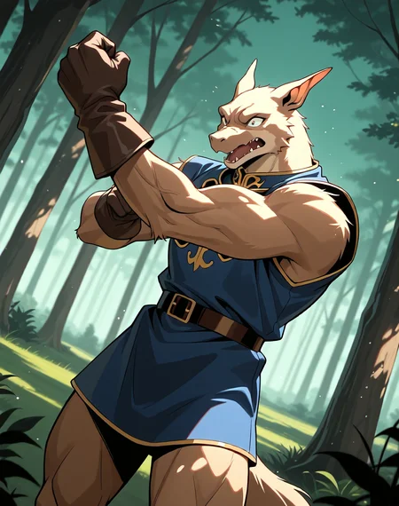 <lora:Kobold_(Record_of_Lodoss_War)_(Illustrious)_(AD):0.85> kobold, muscular, Record of Lodoss War,
dutch angle, exterior, battleground, dynamic action, dutch angle, fantasy forest, nature landscape,
kobold soldier, cowboy shot, large shoulders, large biceps, large thighs, no pants, fur tail, furry body, punch,
BREAKvery awe, aesthetically pleasing, masterpiece, best quality, amazing quality, very aesthetic, perfect depth of field shot, masterclass color theory, in'ei, gradient style coloring, source_anime, masterclass anime,
Smooth Quality, lazympos, IllustQualXL_Pos,
