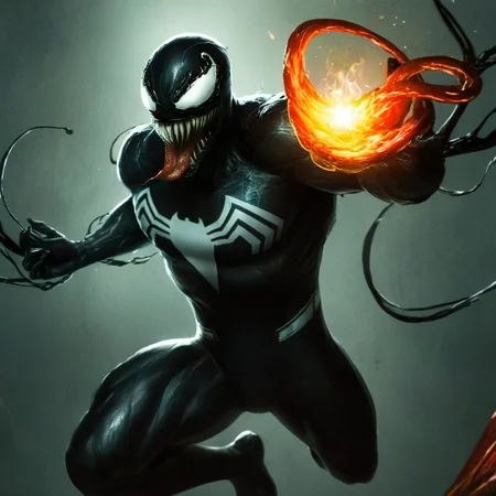 Dark Fantasy Art of  <lora:Symbiote Style v2:1.2> Symbiote Style
 <lora:comic book magazine:1>
a superman flying through the air with a fire beam coming out of his eyes comic book magazine style, dark, moody, dark fantasy style