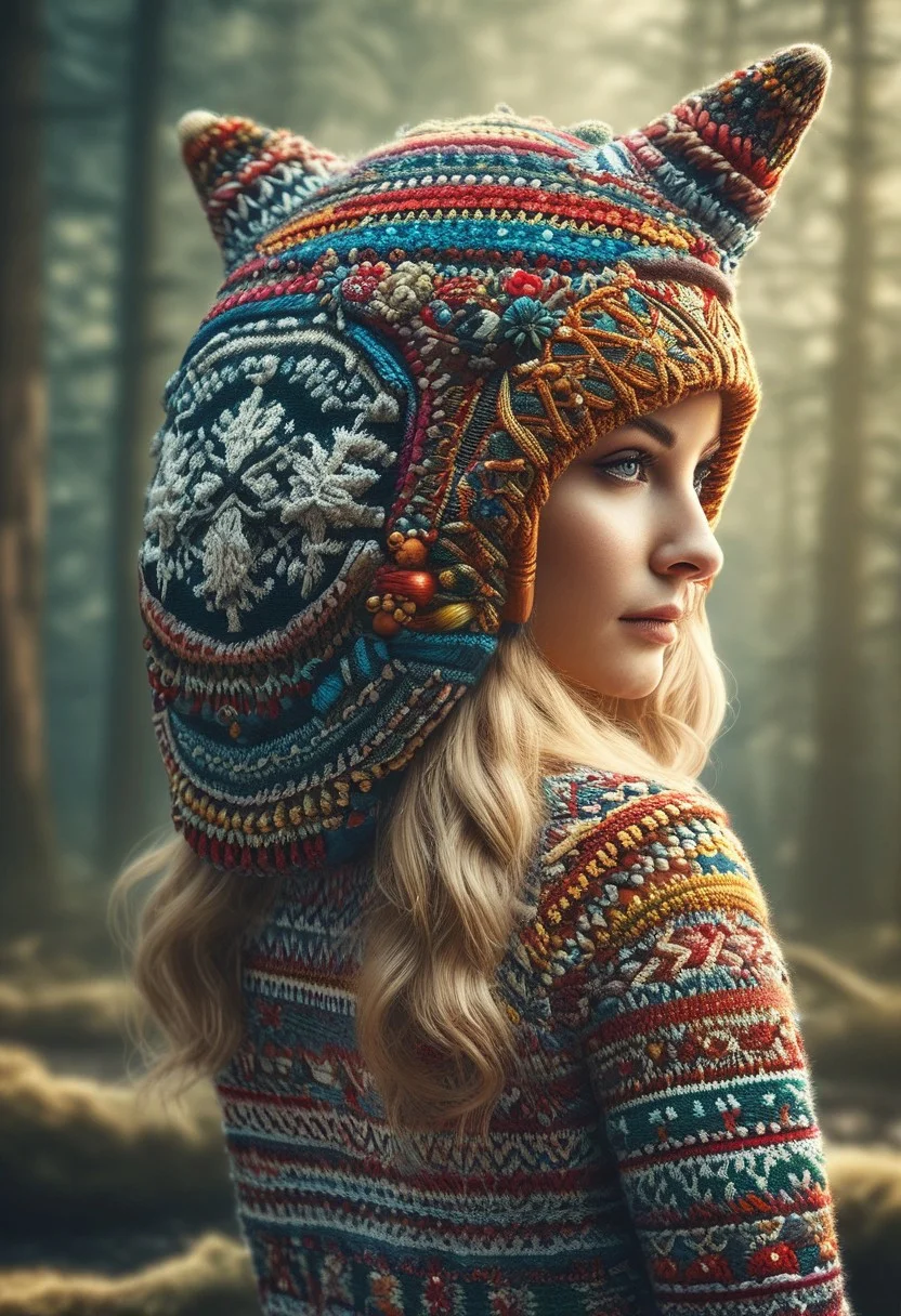 ChristmasSweater, world, forest, river, model, beautiful colours