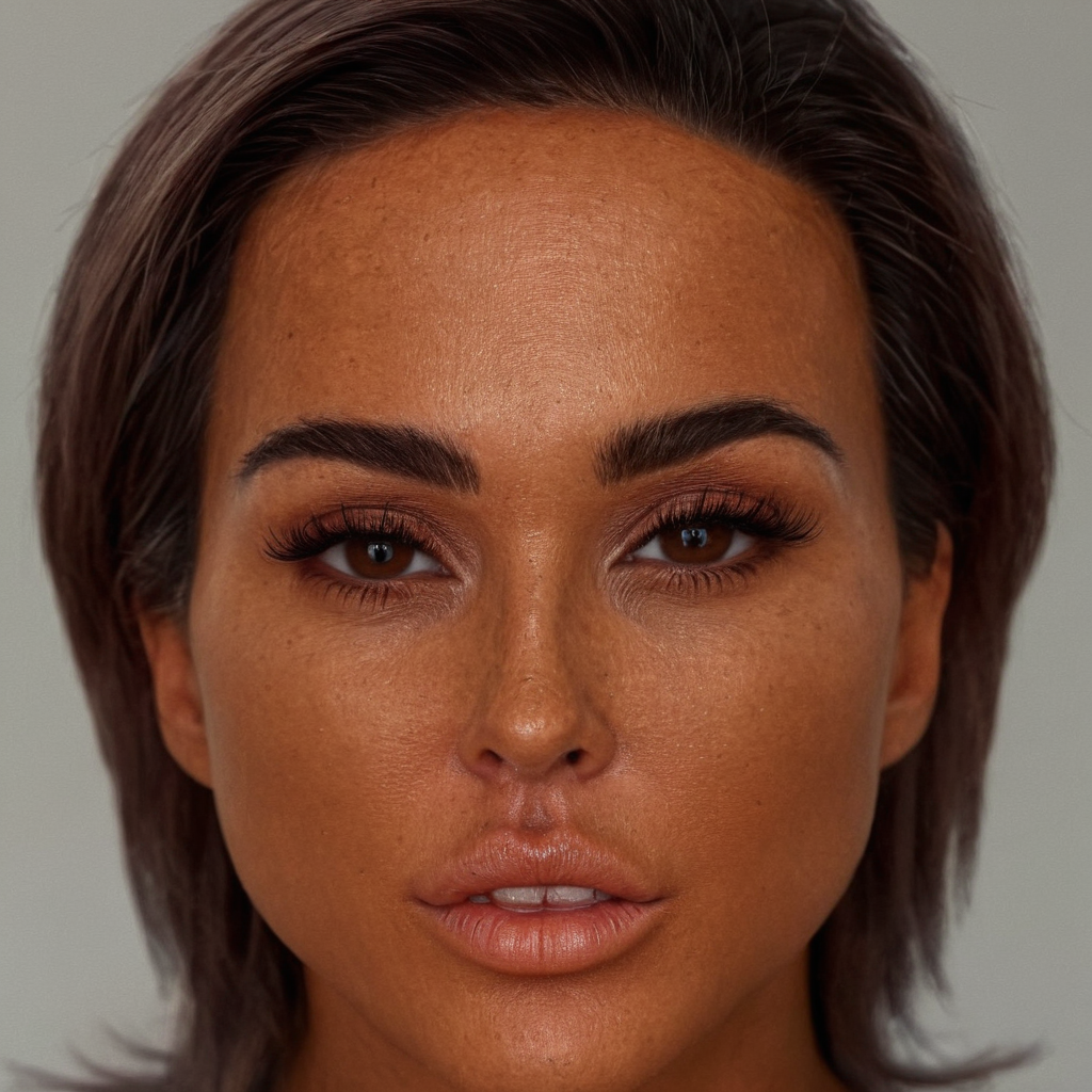 UHD, 4k, ultra detailed, cinematic, a photograph of   <lora:skin tone style:0.8> skin tone style
 <lora:detailed_notrigger:0.2>
 <lora:perfection style:0.3>
 <lora:detailed:0.1>
 <lora:facial expression style v2:0.5>
A cinematic Bronze tan tanning skin tone shot of a woman is looking at the camera, movie themed style, sharp, detailed, epic cinematic photorealism style, artistic creative style, dramatic cinematic light style, cinematic color style, skin tone style, Bronze skin tone style, 1girl, solo, looking at viewer, brown hair, brown eyes, parted lips, teeth, mole, lips, traditional media, realistic, simple background, black hair, white background, female focus, portrait, photorealistic, closeup
 <lora:Aubrey1974:1> Aubrey1974, epic, beautiful lighting, inpsiring