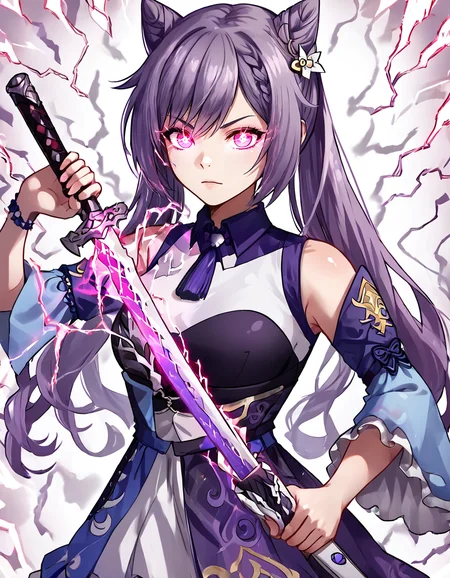 score_9, score_8_up, score_7_up,
source_anime, rating_safe,rating_questionnable,
keqing,unsheathing, holding shiny weapon, drawing sword,
agressive,glowing eyes,static electricity
fantasy background,
 <lora:unsheathing:0.9>