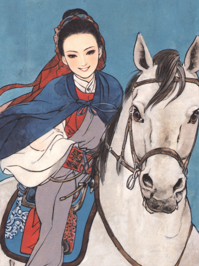SumeragiNatsuki, (best quality), (masterpiece), 1 women, riding horse, close up, smile