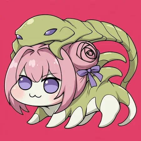 score_9, score_8_up,score_7_up, source_anime,
BREAK
alien,1girl,doro, creature, :3, chibi, pink hair, purple eyes, hair bun, hair bow, no humans, white skin, four legs, solid circle eyes, no pupils, solo,
<lora:Potat-Alienfier-V1PN:-2.1> <lora:Doro_X_PDXL_V1:0.8>