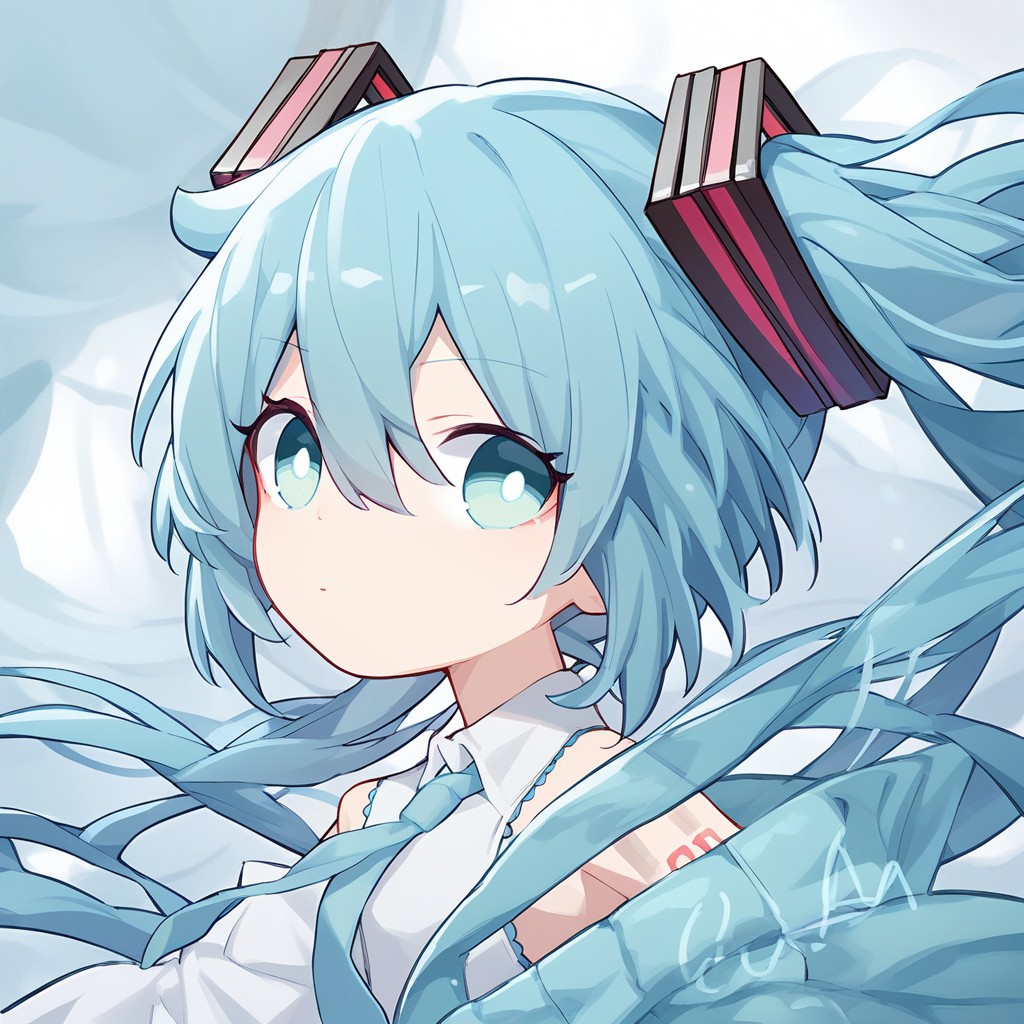 score 9,score 8 up,score 7 up,anime,quan,1girl,anime avatar,solo,white pupil,miku