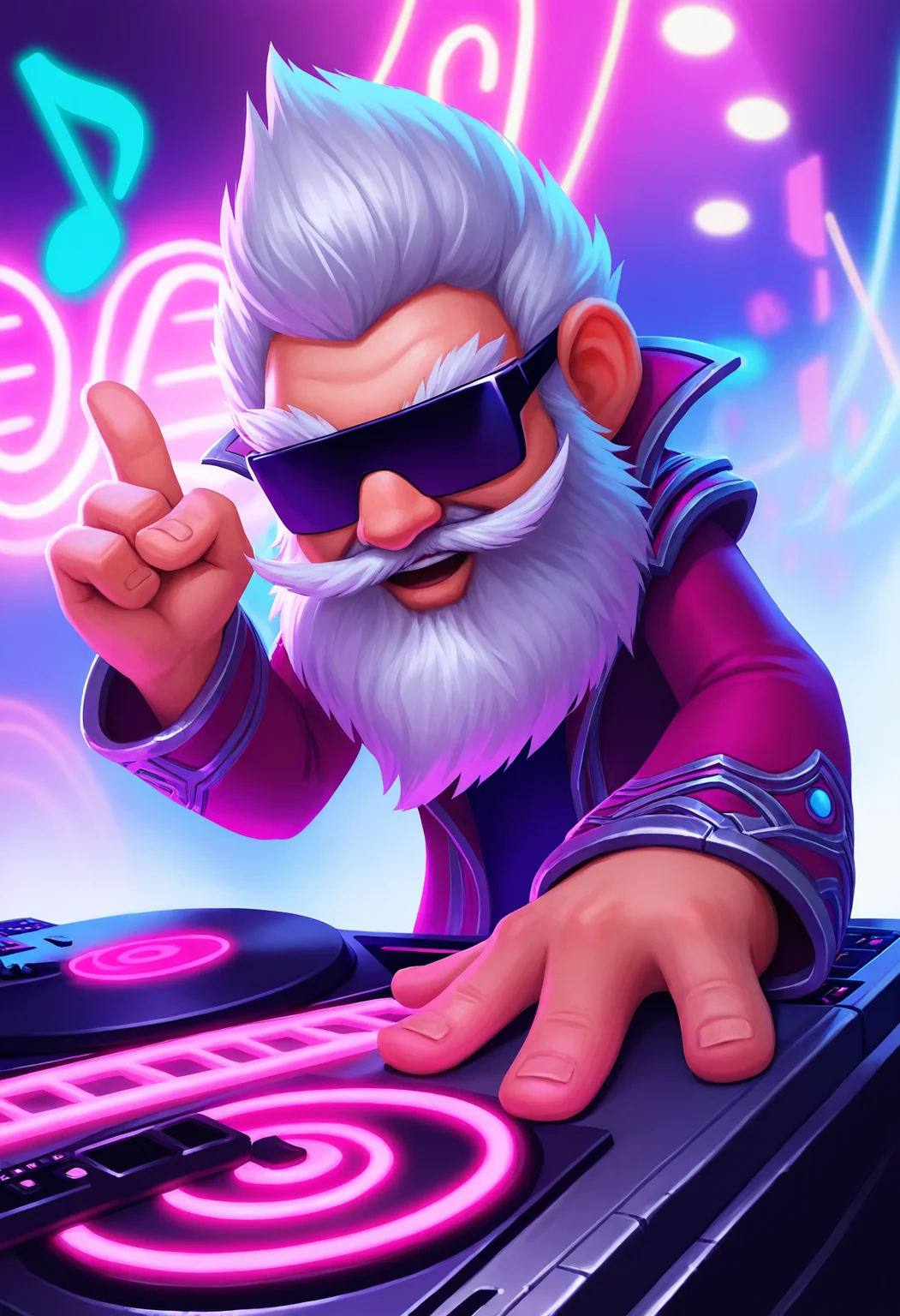 safe, masterpiece, very aesthetic, 1boy, millhouse manastorm, sunglasses, dj, turntable, nightclub, neon lights, raised finger, musical note, dutch angle, dramatic lighting, 3 fingers
<lora:MillhouseManastorm-WoW_NAIXL_v10:1>