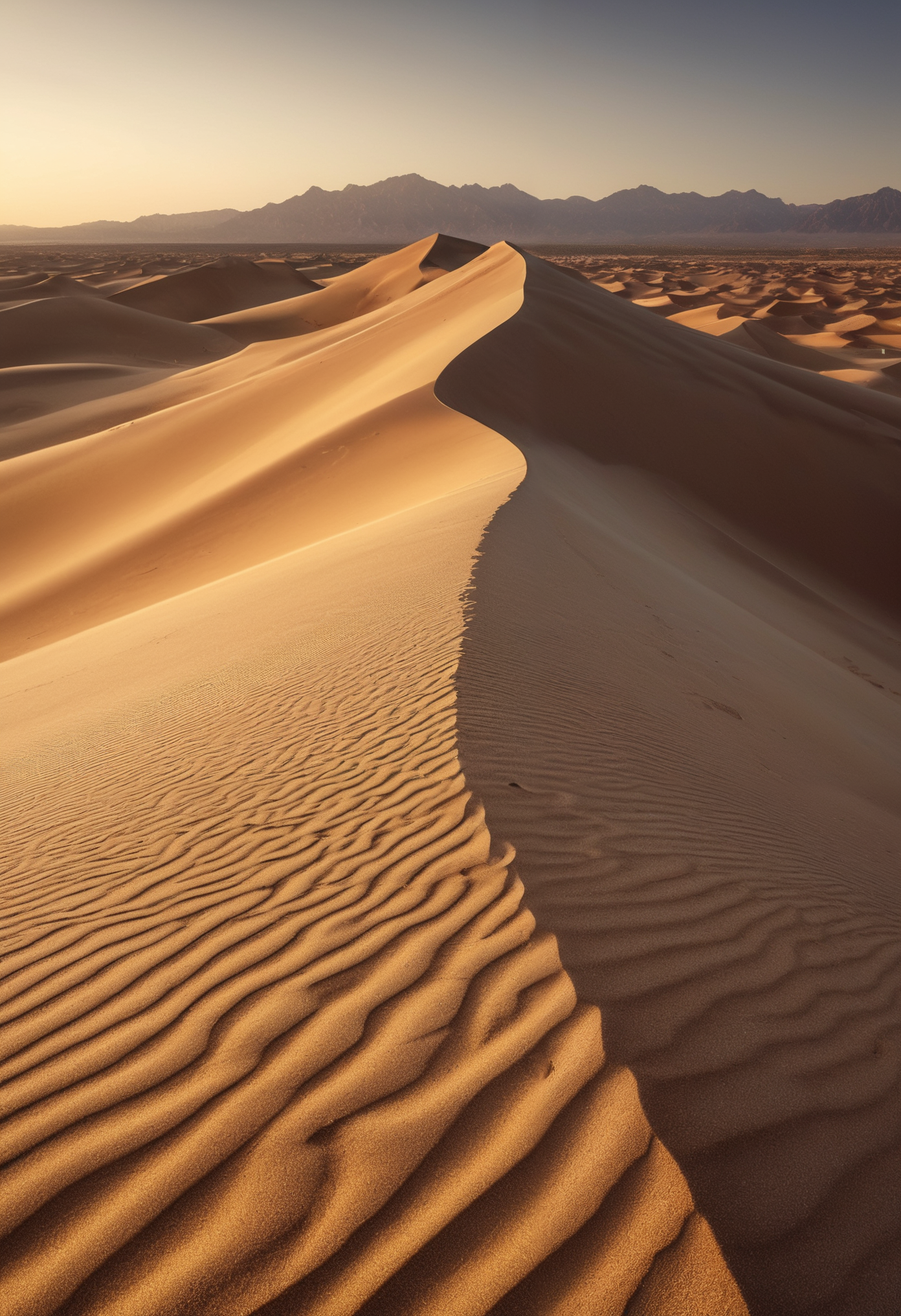 RAW Photograph, a sand dune in an infinite desert, insane intricate detail, award winning art, raytracing, sharp focus, 8k, hdr, masterpiece, photography, dslr, kodachrome, 35mm photograph, analog film, professional, highly detailed