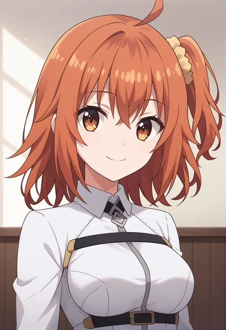 score_9, score_8_up, score_7_up, source_anime, masterpiece, best quality, highly detailed background, cinematic lighting, detailed eyes, detailed pupils, perfect face, Fujimaru Ritsuka, unique outfit, upper body, cute, smile, Chaldea, room,
<lora:Fujimaru Ritsuka (Female)_Pony:0.8>