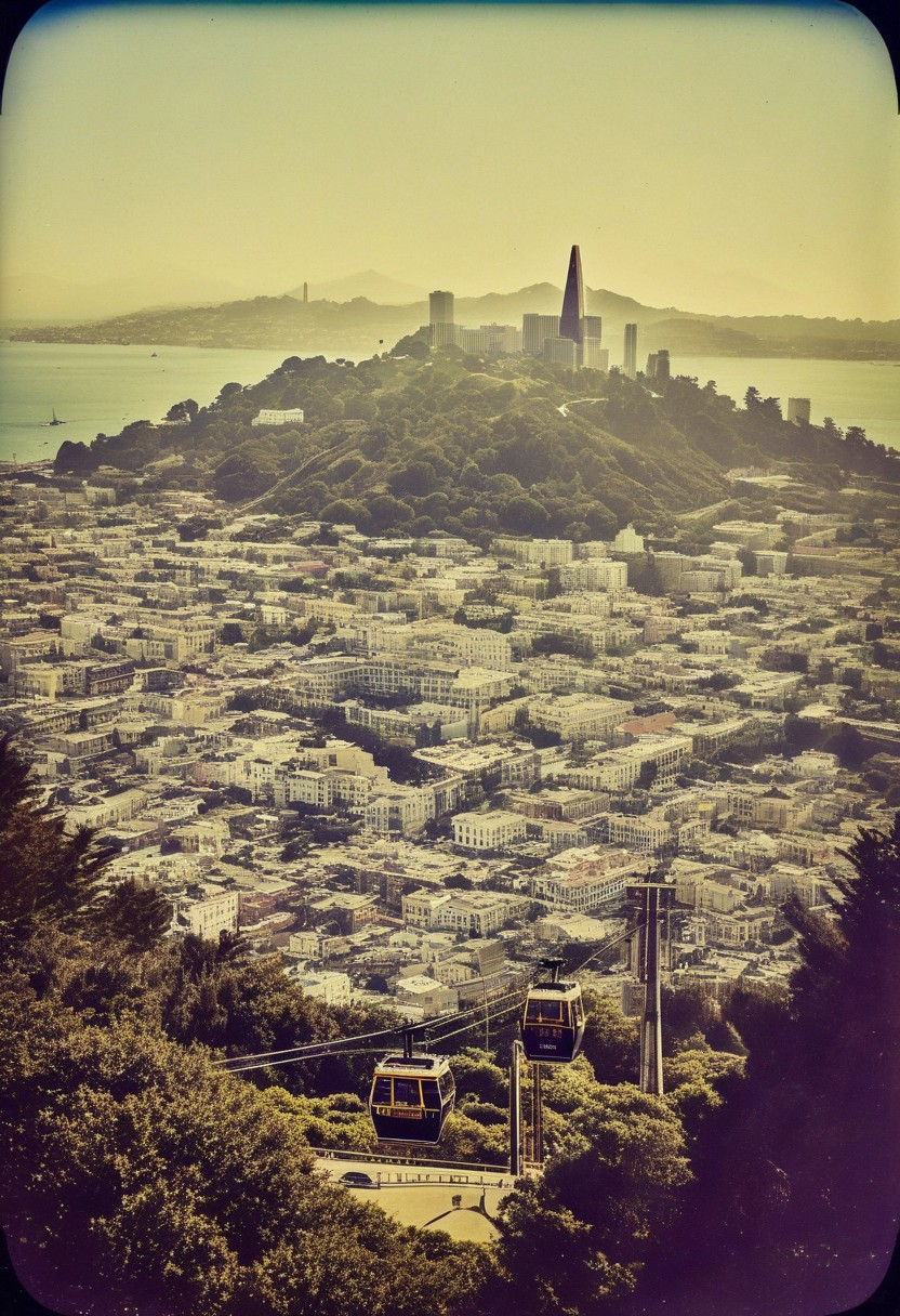 ()Hyoer Realistic:2.0)Polaroid picture 
an image of 
A stunning panoramic view of San Francisco, California, showcasing its iconic Golden Gate Bridge and Alcatraz Island. The skyline is dominated by the Transamerica Pyramid, while the city is set against a backdrop of rolling hills and the ocean. The streets are bustling with people, and the famous cable cars weave their way through the vibrant neighborhoods. The overall atmosphere of the image is vibrant and lively, capturing the essence of the city's diverse culture.
