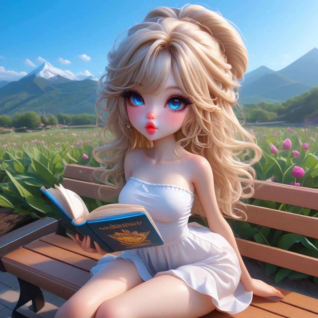 1girl, sitting on bench, reading a book, sundress, mountains
Expressiveh, BingBabexxx