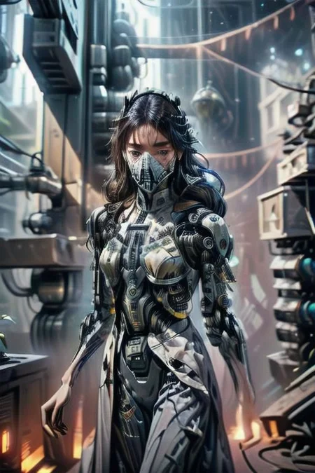 (masterpiece:1.4), (intricate:1.2), (detailed:1.2), (vibrant colors:1.2),  BREAK,
(epic:1.2), (science fiction:1.2), (futuristic:1.2), (hip level shot:1.2), BREAK,
(solo:1.2),(techpriest:1.1), (robe:1.2), (hood:1.1), <lora:techpriest:1.0>,  <lora:techpunkmask_v0.5-000002:0.3>, (techpunkmask:1.2), (mechanical neck:1.2), BREAK,
(tech:1.2), (DonMM4ch1n3W0rld:1.0), <lora:Machine_World_SD15_version-000009:0.55>