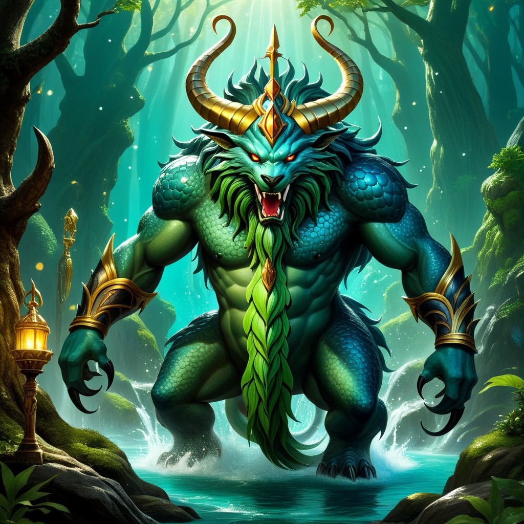 mythological-themed (weird creatures:1.5). religious, monsters, mythological life, highly detailed, Renaissance,