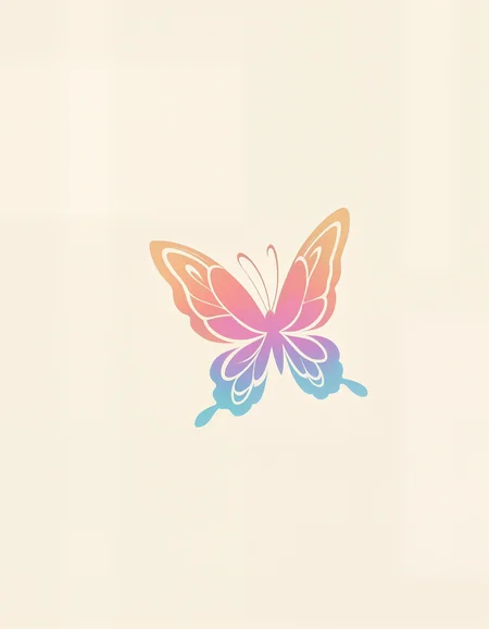 minimalistic, flat color, no lineart, colorful fantasy butterfly, simple background