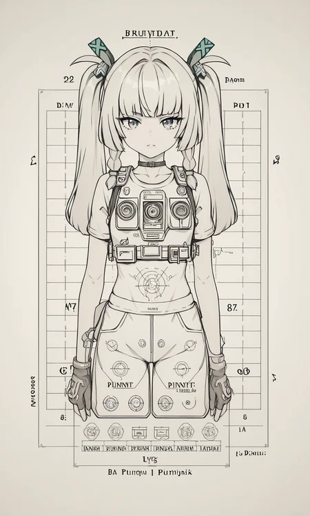 score_9, score_8_up, score_7_up, score_6_up, score_5_up, source_anime,
<lora:Blueprint__Technical_Drawing-pony:0.8>, blu3print, technical drawing, white lines, blueprint,
<lora:qingyi.pony:0.9>, qingyi, line art,