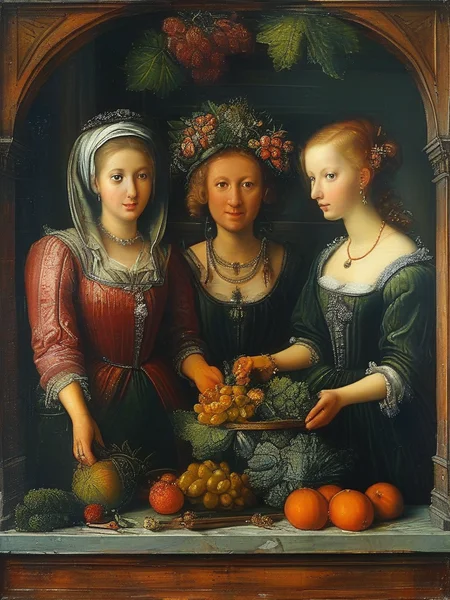 masterpiece,best quality,oil painting ,still life,<lora:tbh107-sdxl-dim64:1>,style of Albrecht Altdorfer