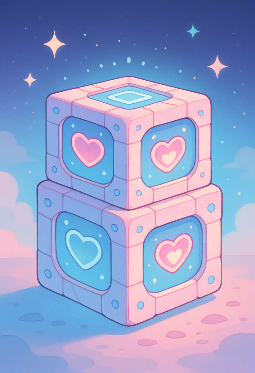 masterpiece, best quality,     k4w4iim1r41, cube,    <lora:KawaiiMirai_IXL:1.0>,