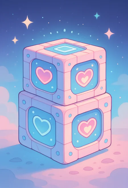 masterpiece, best quality, k4w4iim1r41, cube, <lora:KawaiiMirai_IXL:1.0>,