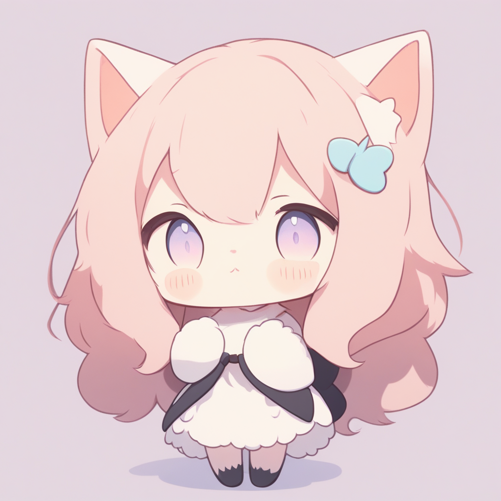 1girl, chibi, cat ears, depth of field, 8k, high resolution, burry background, pastel colors