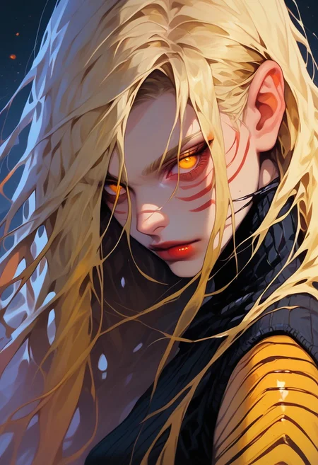 score_9, score_8_up, score_7_up, y0tt4, 1girl, solo,
asherasmt, long hair, blonde hair, yellow eyes, colored skin,