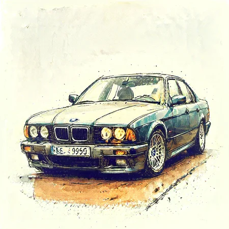bmw e34 in year 3990, <lora:Cute_Drawing:1>