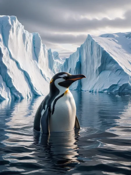 ais-fld penguin, in the arctic <lora:Flooded_SDXL:1>