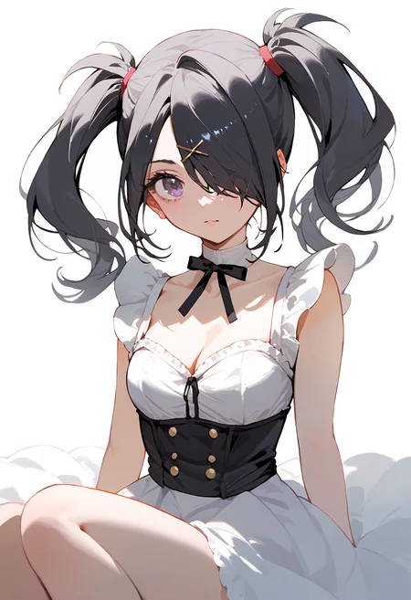 (score_9, score_8_up, score_7_up), 1girl, amechan, hair over one eye, Satin bustier top and satin joggers set, <lora:NGO-PO-v1A-000008:0.8>