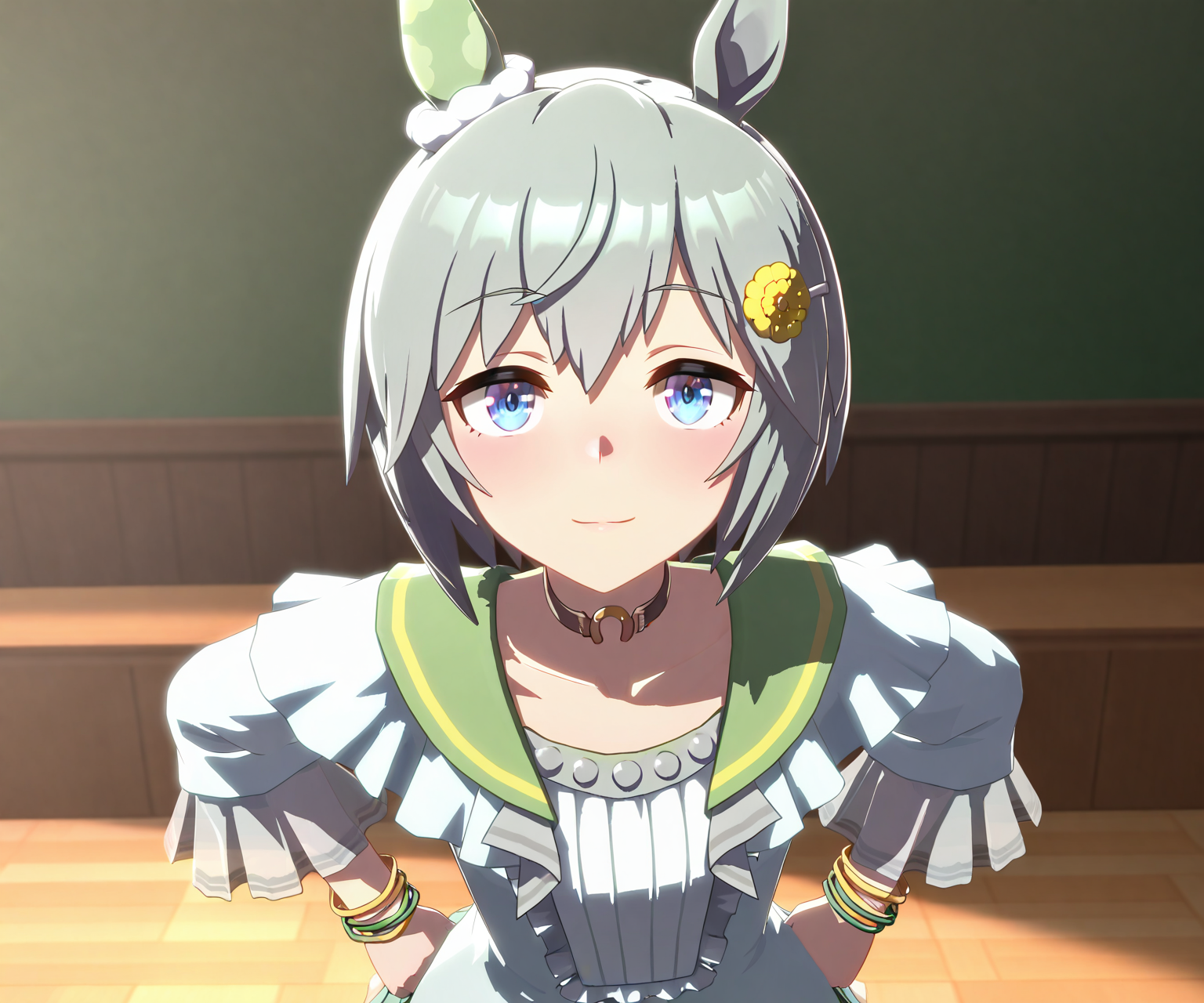 masterpiece, best quality, amazing quality, , 1girl, solo, looking at viewer,  <lora:Seiun Sky in game style 3D ILL-v2:1> ummsmingame, 3d, seiun sky \(umamusume\),