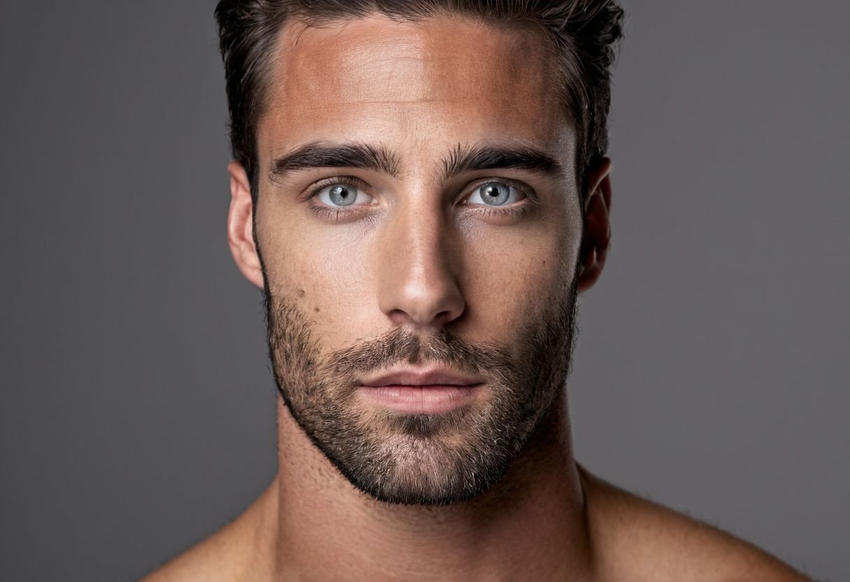 insanely attractive 31 years old male model posing for camera, 8k, uhd, intricate details, detailed eyes, looking at viewer