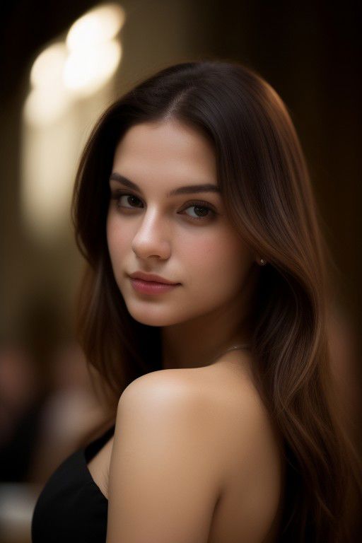 Indulge in the rich allure of vibrant, harmonized black tones, capturing a masterpiece with perfect anatomy. Utilizing a medium shot, the RAW photo showcases a 30-year-old woman against a castle ballroom background, highlighting her head, hair, shoulders, and hands down. Crafted with meticulous attention, the sexy woman's gaze at the viewer emphasizes cinematic light, even lighting, high key, low key, shadows, contrast, and visual details such as skin texture and small pores. The image is expertly crafted in 8K UHD using a DSLR camera with soft lighting for high-quality results, introducing a touch of film grain and shot with a Fujifilm XT3 in a Glamour setting. Incorporating film grain with a warm hue and tone, the image adds a layer of warmth. Technically, it boasts ultra-high resolution for a truly captivating result.