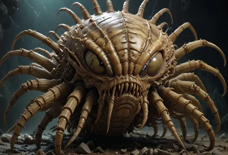 cinematic, facehugger chonkasaurus, scifi, slimey, raytracing, HD, 4k, floating energy, night, dark, (energy effects:1.3), <lora:chonkasaurus-000003:1>, <lora:add-detail-xl:2>