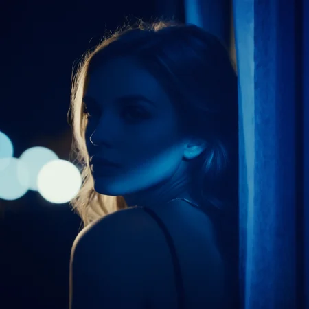 cinematic film still of <lora:silhouette style v2:0.7> <lora:casting shadow style v2:0.8>
A silhouette photo of a pretty woman looking at camera in a dark street at blue night with her face casting window curtain shadow style, shallow depth of field, vignette, highly detailed, high budget, bokeh, cinemascope, moody, epic, gorgeous, film grain, grainy