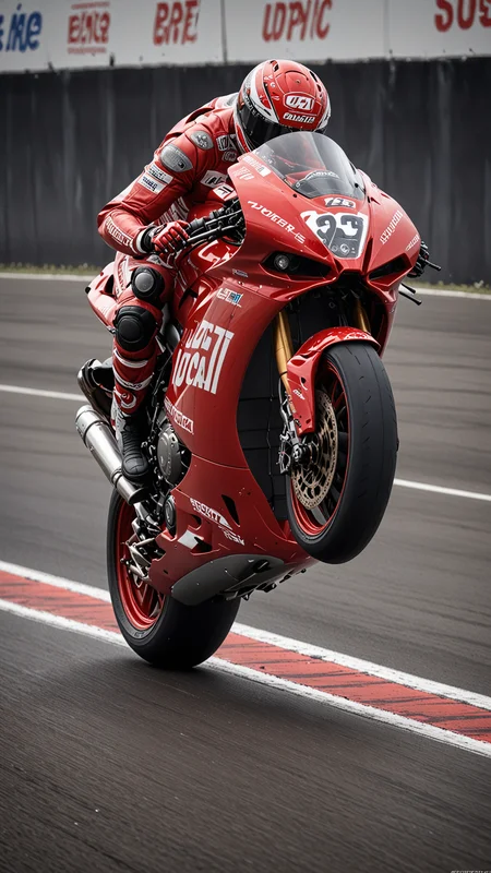 dynamic angle, masterpiece, award winning picture, Ducati 916, GP World series racing, at day, Race Track, Front wheel wheelie, futuristic background, hyper detailed, intricate, poster, artstation, epic, ultra detail, intricate details, UHD (Use Dream Diffusion Secret Prompt), Hendra Data, Pandora Palette, Epic, UHD <lora:Any_Car_Detailer_-_By_DICE:1>