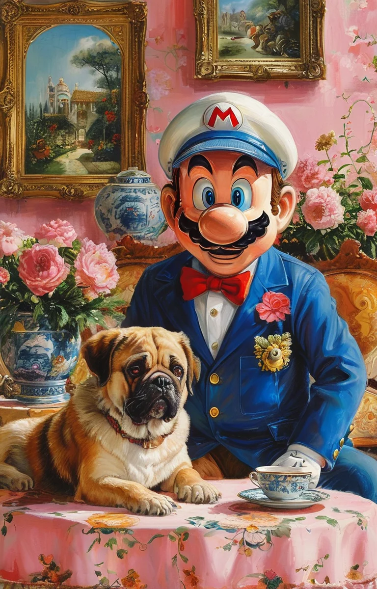 masterpiece,best quality,<lora:tbh343-sdxl:0.75>,illustration,style of Mario Buatta animals