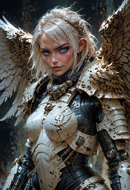 1girl, armor, weapon, wings, solo, shoulder armor, blue eyes, pauldrons, white hair, looking at viewer, power armor, perfect anatomy, approaching perfection, dynamic, highly detailed, smooth, sharp focus, art by Carne Griffiths and Wadim Kashin, trending on artstation, sharp focus, intricate details, highly detailed, by greg rutkowski, mysterious, epic, cinematic, digital art, 4k, <lora:EpicF4nta5yXL:1>