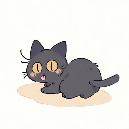(cat:1.2), black cat, (no humans:1.1), (cute:1.2), solo, licking its butt,
\(seedyoulater\), naguru \(cyoroama\),
very awa, masterpiece, highres, absurdres, newest,
<lora:TA_trained:0.75>, chibi, <lora:ponyv4_noob1_2_adamW-000017:0.5>, <lora:shiroski:0.75>,