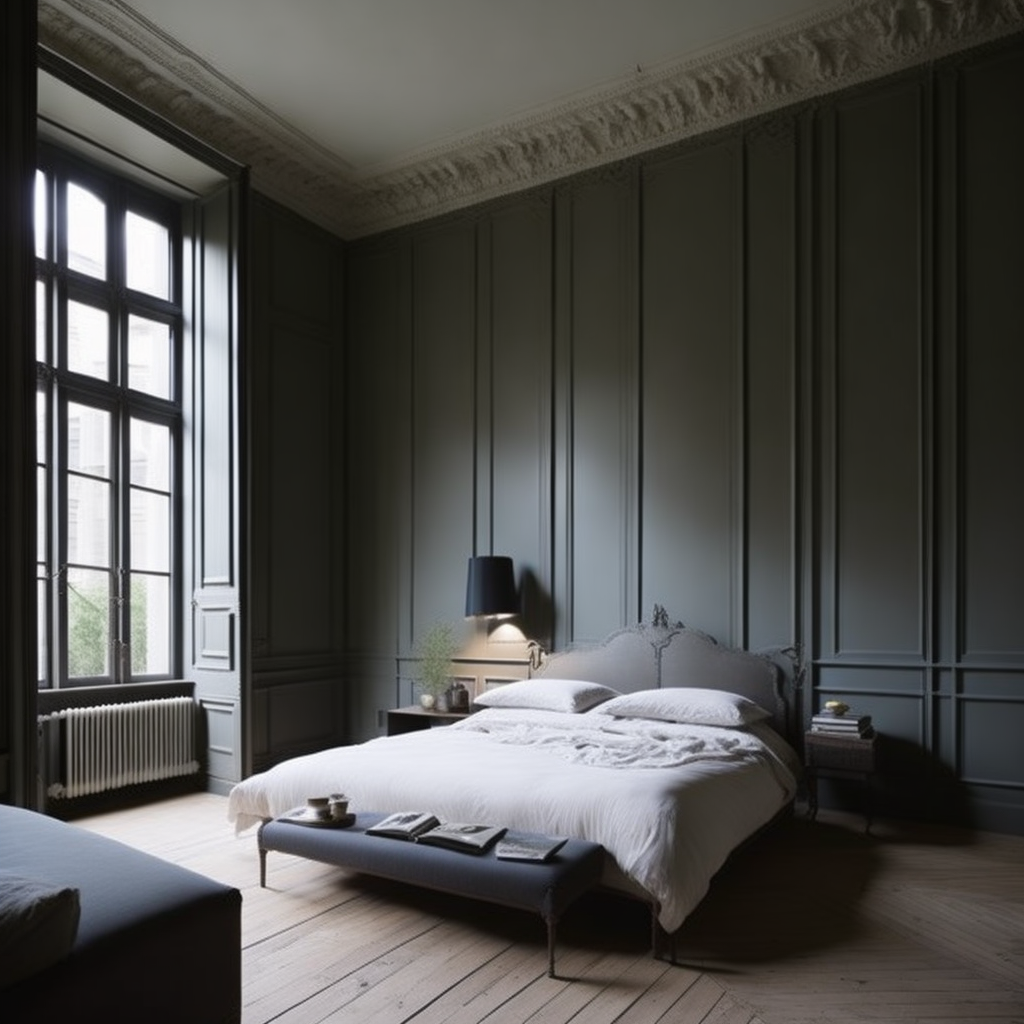 <lyco:Belgian_style_interior_design_Sa_May:1.0>   Belgian interior of  bedroom