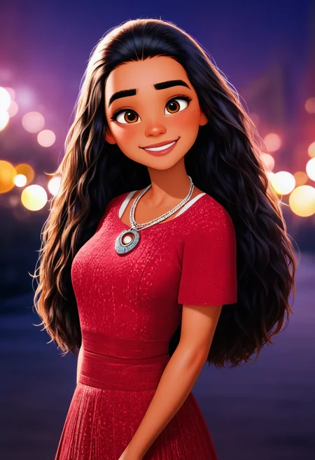 masterpiece, best quality, absurdes,  professional, 4k, highly detailed, 1girl, solo,
.35mm photograph, film, bokeh, cinematic photo casual,
<lora:All Disney Princess from Ralph Breaks the Internet (NoobAI):0.9>
Moana, 
mature female, smile,
blurry background, detailed background,
<lora:Detailer_NoobAI_Incrs_v1:0.4> detailed,