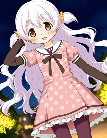 masterpiece, best quality, newest, absurdres, highres, safe, 1girl, momoe nagisa \(casual costume\), magia record: mahou shoujo madoka magica gaiden, solo, night, outdoors, dutch angle, <lora:momoe_nagisa_noobaiXLNAIXL_vPred10Version:0.7>