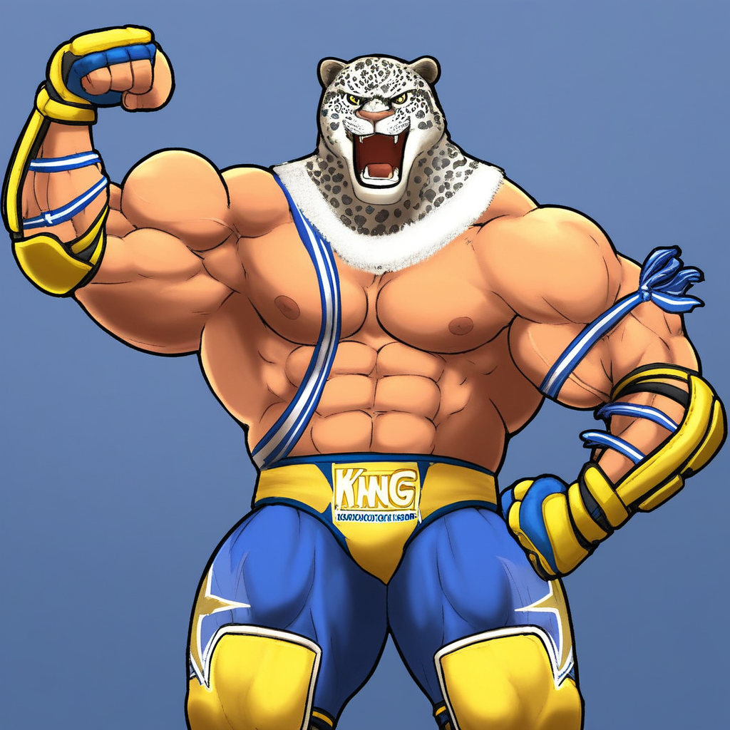 Tekkan King, flexing his muscles, at a wrestling arena