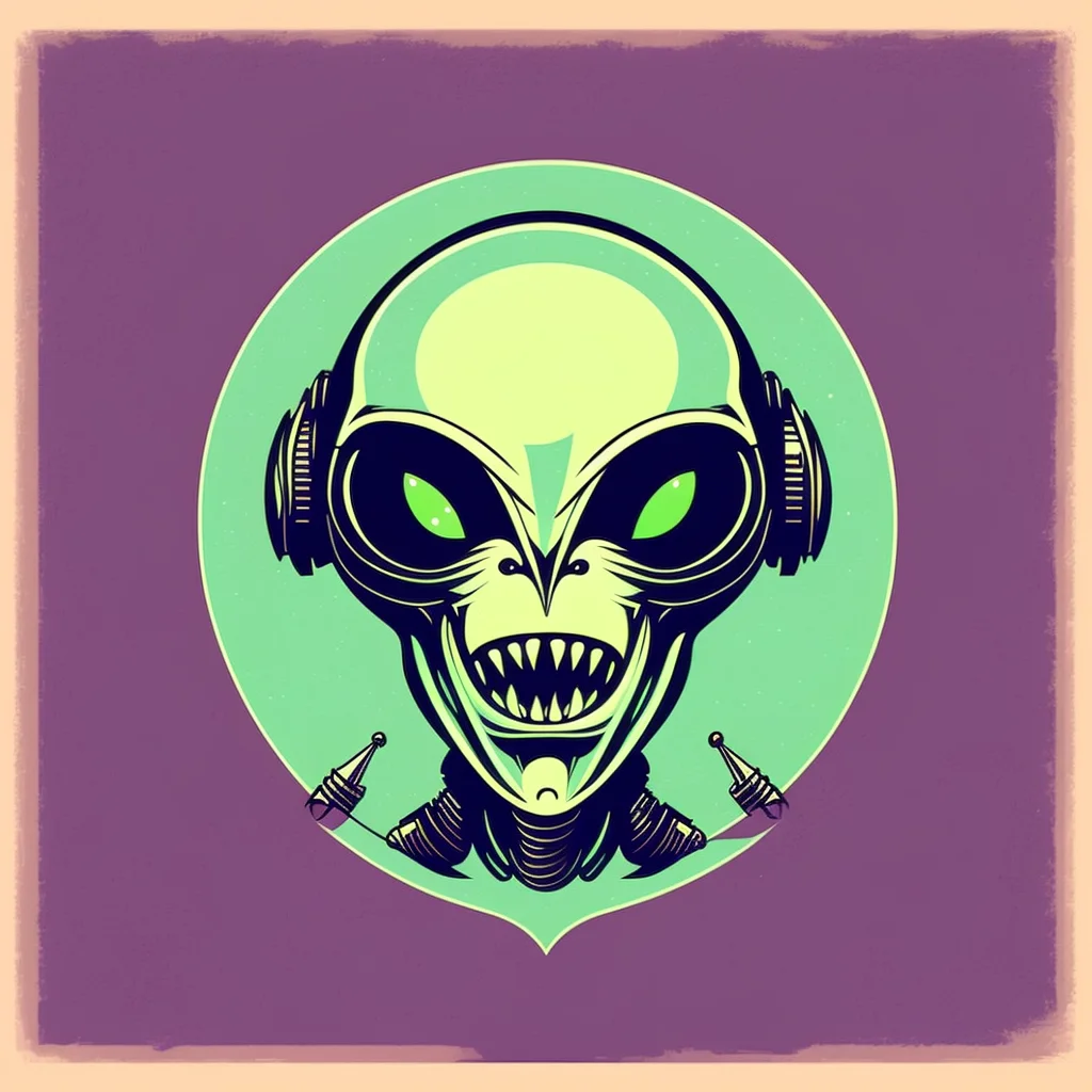 alien head in PrintDesign Style