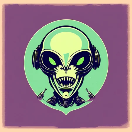 alien head in PrintDesign Style