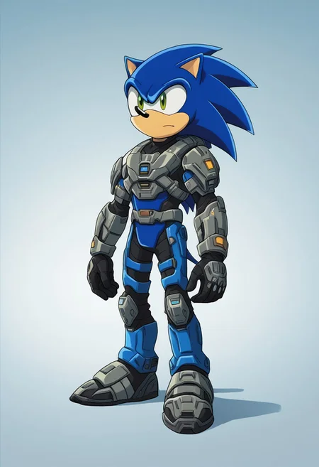score_9, score_8_up, score_7_up, 1boy,solo, recon-class_mjolnir, science fiction, super soldier, armor SonictheHedgehog, furry male, solo, blue fur, green eyes, full body,