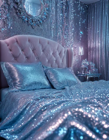 <lora:103_novuschroma_1:1> a bedroom novuschroma style glitter