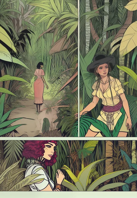 woman in a jungle